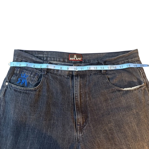 Red Ape Vintage Skater Y2K Jeans. Size 40. EUC. Amazing designs on back. - Picture 9 of 11